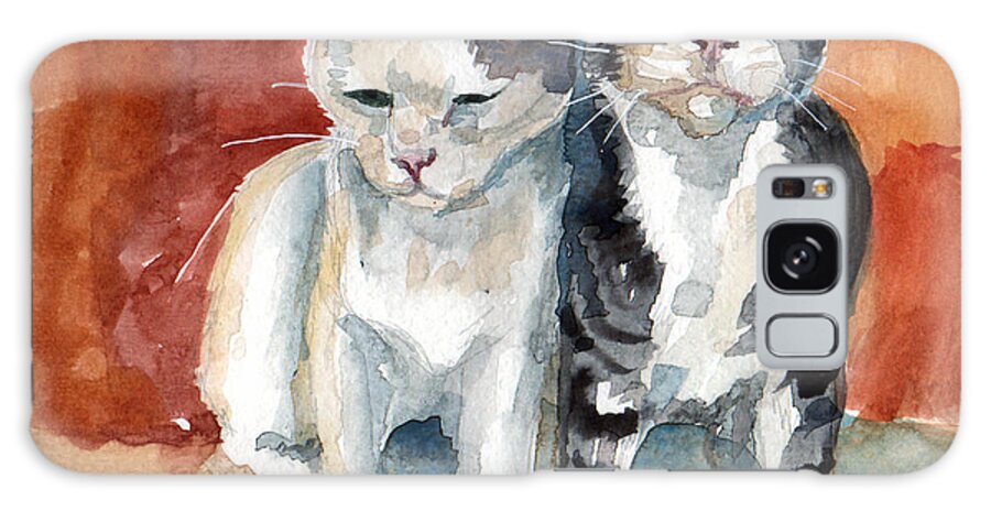 Two Cats Galaxy S8 Case featuring the painting Best Friends by Mimi Boothby