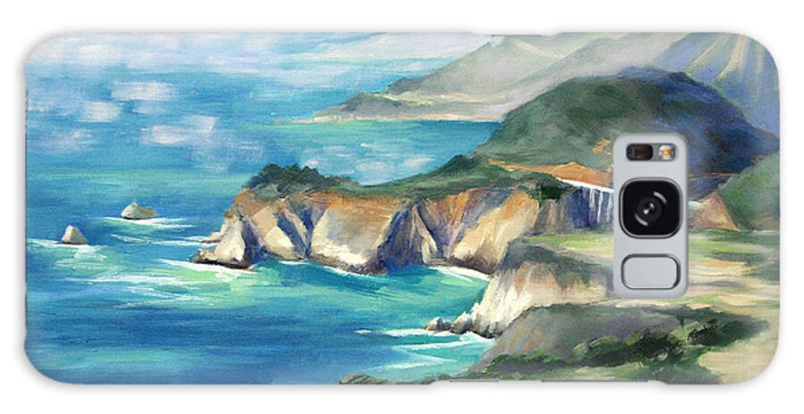 Big Sur Galaxy Case featuring the painting Big Sur Autumn by Karin Leonard