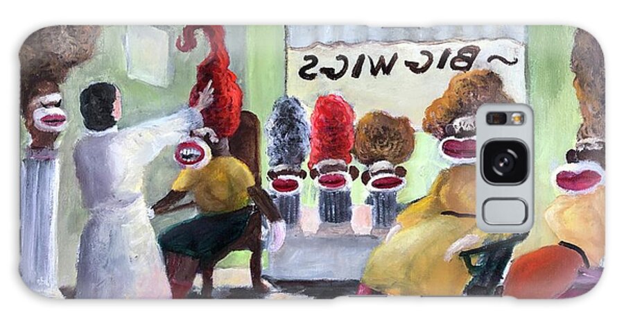 Sock Monkeys Galaxy S8 Case featuring the painting Big Wigs and False Teeth by Rand Burns