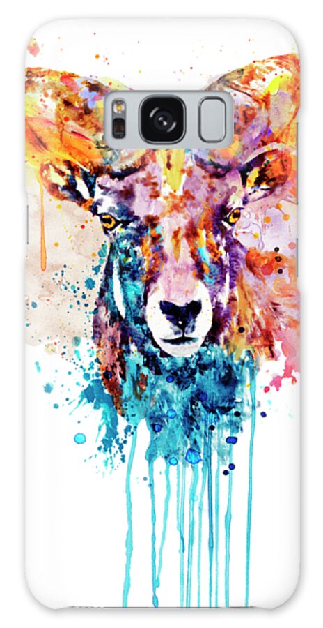 Marian Voicu Galaxy Case featuring the painting Bighorn Sheep Portrait by Marian Voicu
