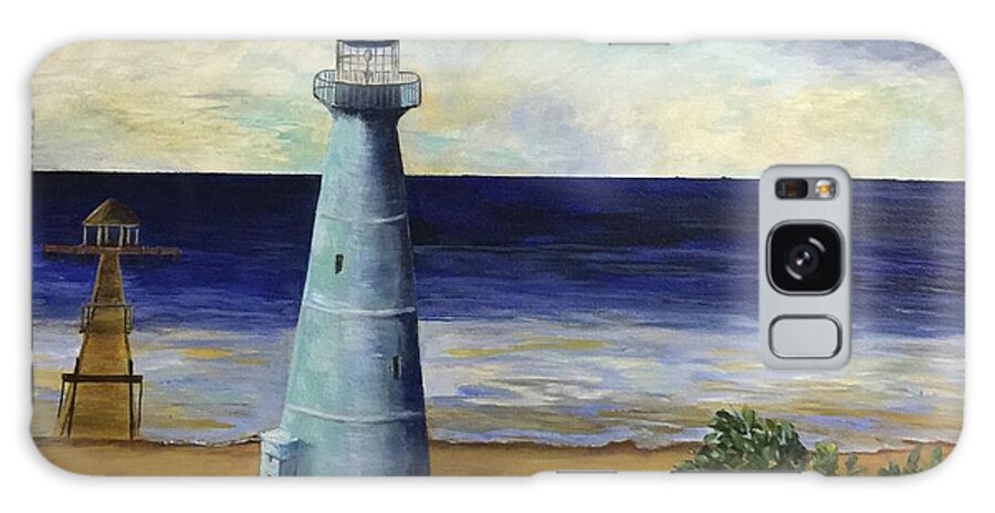 Ocean Galaxy Case featuring the painting Biloxi Lighthouse by Jane Ricker