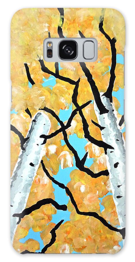 Aspen Birch Galaxy Case featuring the painting Birch Trees by Jilian Cramb - AMothersFineArt