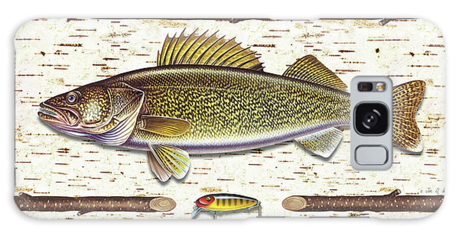 Walleye Galaxy Case featuring the painting Birch Walleye by JQ Licensing