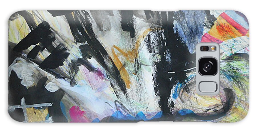 Katerina Stamatelos Art Galaxy Case featuring the painting Black Abstract by Katerina Stamatelos