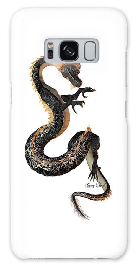 Dragon Galaxy Case featuring the painting Black and Gold Dragon by Corey Ford