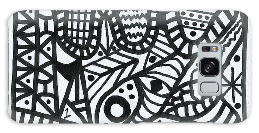 Original Art Galaxy Case featuring the drawing Black and White 1 by Susan Schanerman