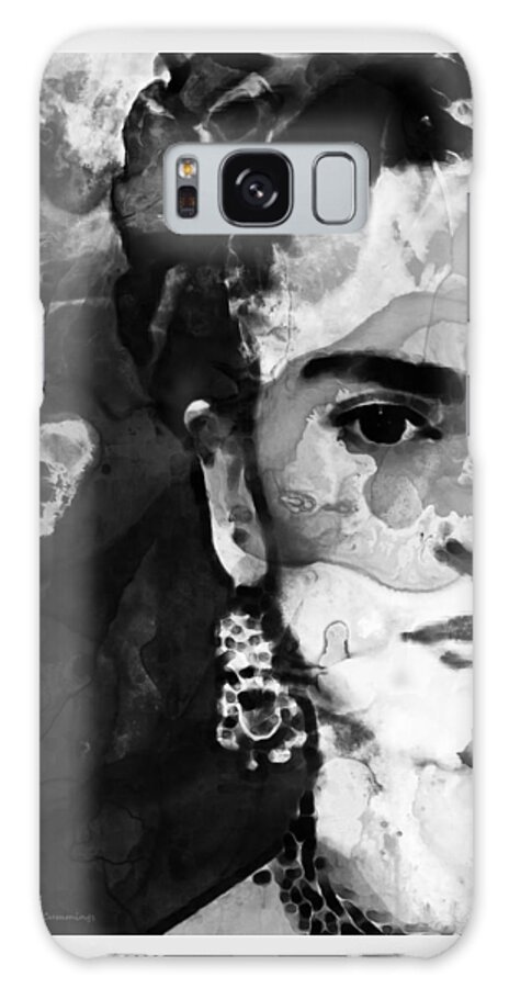 Frida Kahlo Galaxy Case featuring the painting Black And White Frida Kahlo by Sharon Cummings by Sharon Cummings