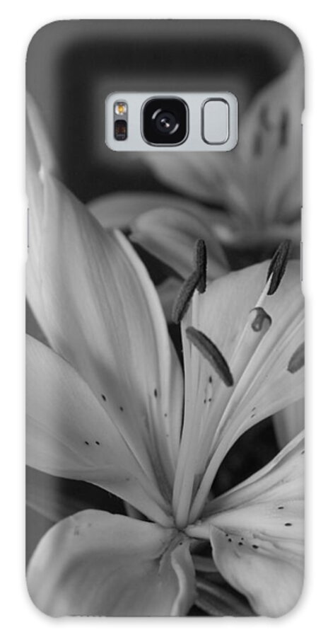 Flower Galaxy Case featuring the photograph Black and White Lilies 2 by Amy Fose