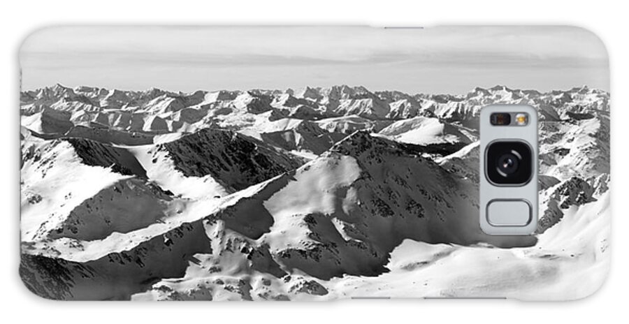 Mount Elbert Galaxy Case featuring the photograph Black and White of the Summit of Mount Elbert Colorado in Winter by Steven Krull