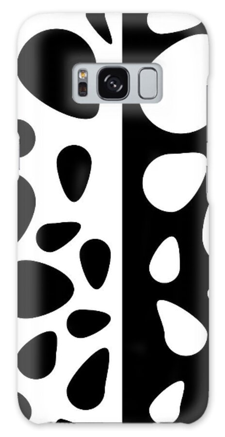Black And White Galaxy Case featuring the digital art Black and White Teardrops Mirror Design by Barefoot Bodeez Art