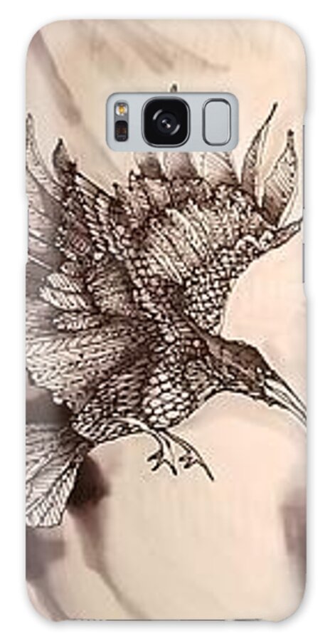 Black Galaxy Case featuring the tapestry - textile Black Birds in Flight #1 by Karla Kay Benjamin