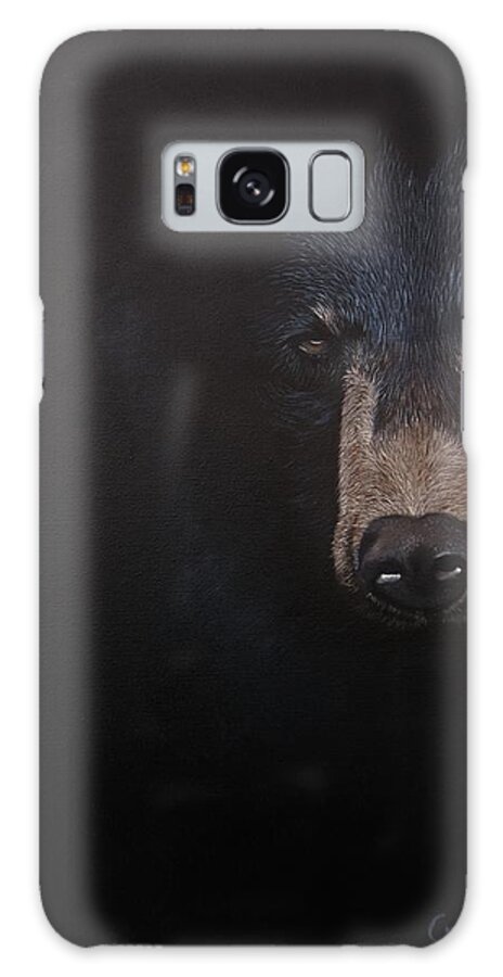 Bear Galaxy S8 Case featuring the painting Black danger by Jean Yves Crispo