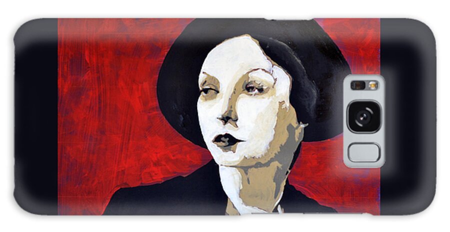 Portrait Galaxy Case featuring the painting Black Hat by Diane montana Jansson