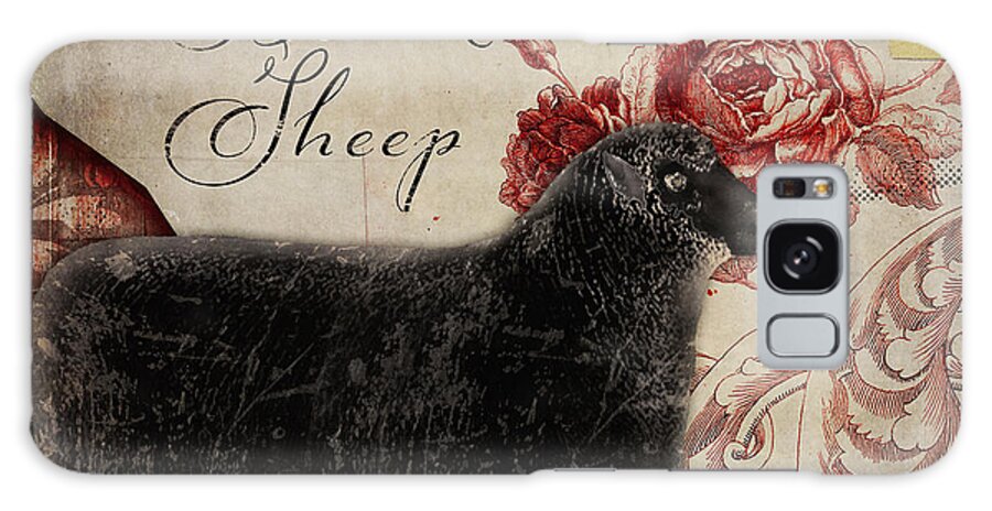 Sheep Galaxy Case featuring the painting Black Sheep Nursery Rhyme Mother Goose by Mindy Sommers
