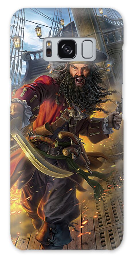Pirates Galaxy Case featuring the digital art Blackbeard by Mark Fredrickson