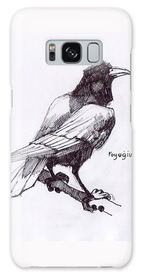 Bird Galaxy Case featuring the drawing Sketch for Black by Ray Agius
