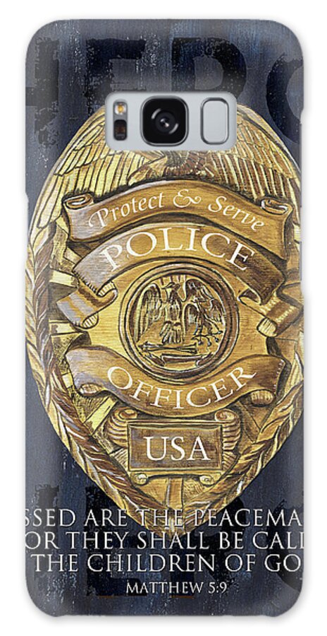 Police Galaxy Case featuring the painting Blessed are the Peacemakers by Debbie DeWitt