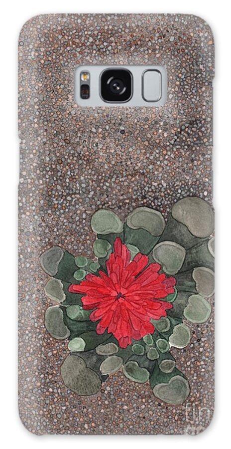 Succulent Galaxy Case featuring the painting Blooming Succulent by Hilda Wagner