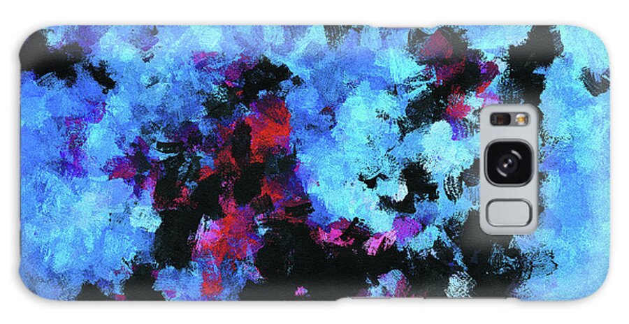 Abstract Galaxy Case featuring the painting Blue and Black Abstract Wall Art by Inspirowl Design