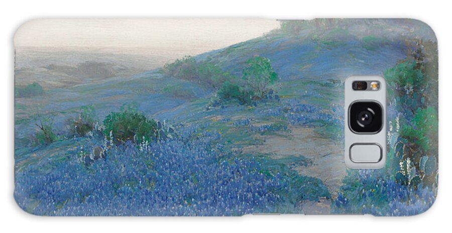 Julian Onderdonk Galaxy Case featuring the painting Blue Bonnet Field. Early Morning. San Antonio Texas by Julian Onderdonk