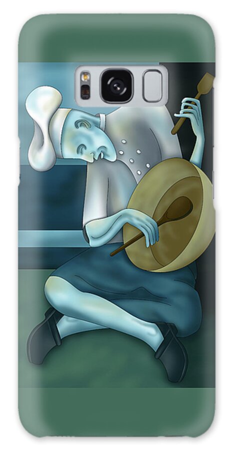 Chef Galaxy S8 Case featuring the painting Blue Chef by Alison Stein