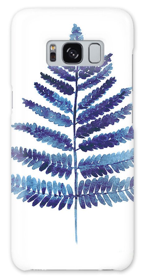 #faatoppicks Galaxy Case featuring the painting Blue ferns watercolor art print painting by Joanna Szmerdt