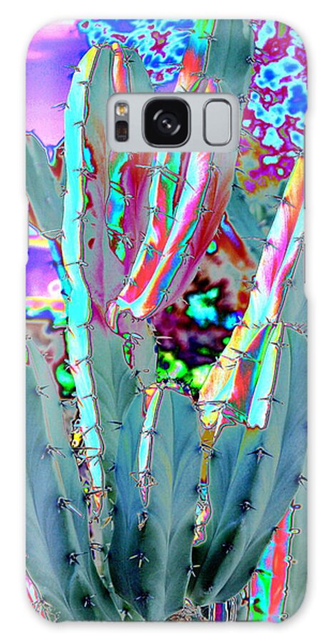 Cactus Galaxy Case featuring the photograph Blue Flame Cactus Abstract by M Diane Bonaparte