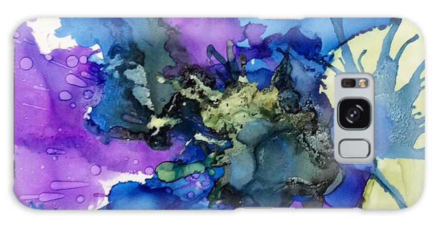 Flower Galaxy Case featuring the painting Blue Floral by Pat Purdy