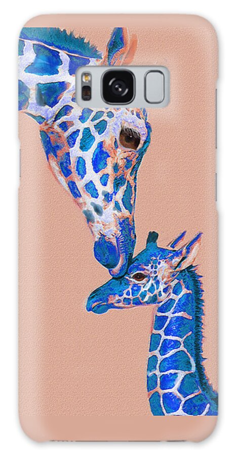 Giraffe Galaxy Case featuring the digital art Blue Giraffes 2 by Jane Schnetlage