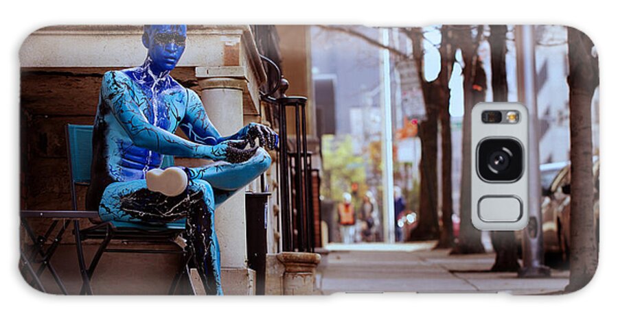 Skompski Galaxy Case featuring the photograph Blue Mannequin Street Scene by Joseph Skompski