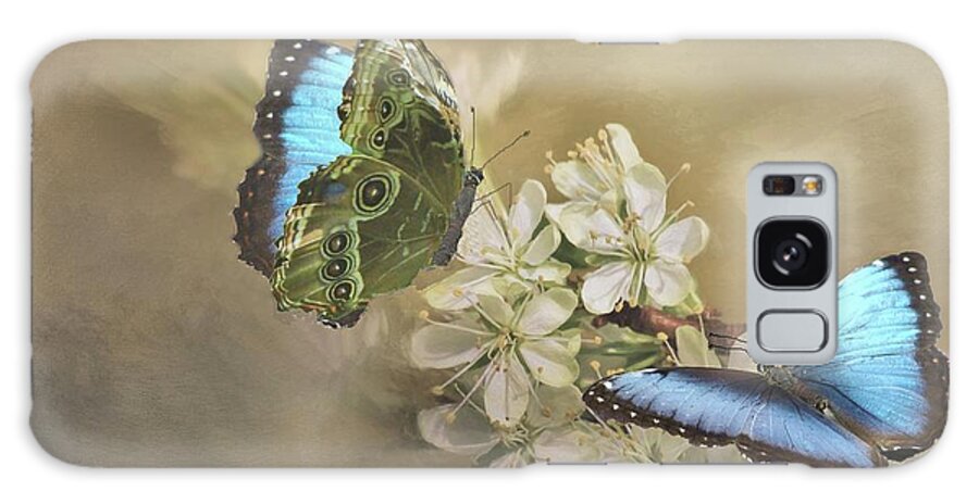 Butterfly Galaxy Case featuring the digital art Blue Morpho in Spring by Janette Boyd