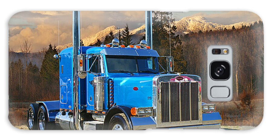 Trucks Galaxy Case featuring the photograph Blue Peterbilt by Randy Harris