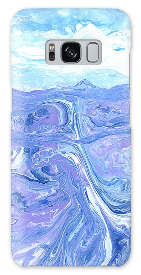 Acrylic Galaxy Case featuring the painting Blue Ridge Blue Geology 1.0 by Catherine Twomey