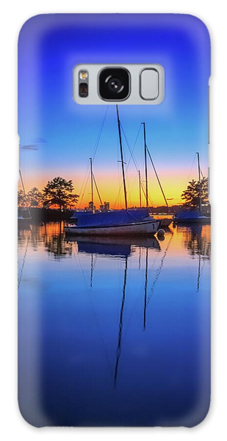 Boston Galaxy Case featuring the photograph Blue Sails in the Sunset by Sylvia J Zarco