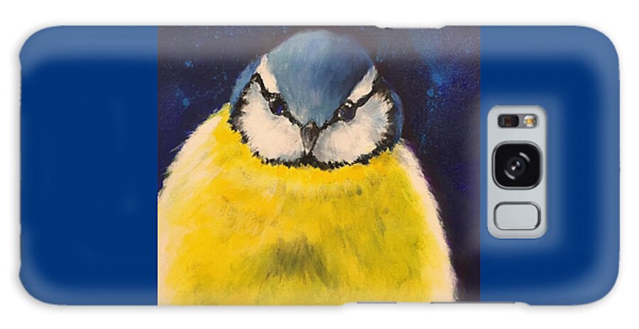 Blue Tit Galaxy Case featuring the painting Blue Tit by Pat Dolan