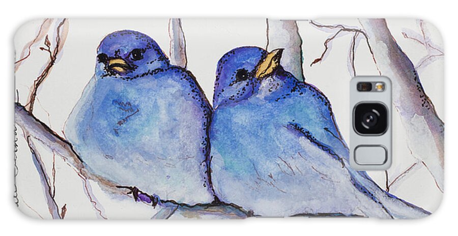 Bluebirds Galaxy S8 Case featuring the painting Bluebirds by Dale Bernard