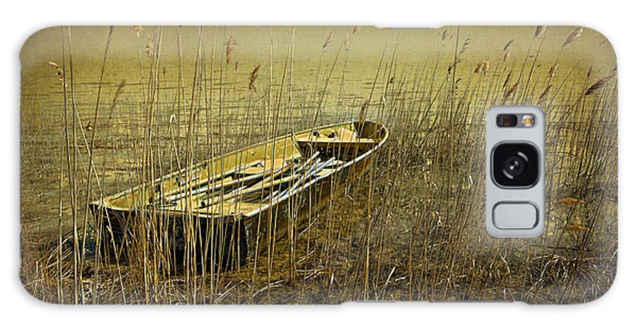 Abandoned Boat Galaxy Case featuring the photograph Boat among the Reeds by Randall Nyhof