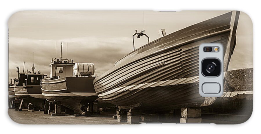 Boat Galaxy Case featuring the photograph Boats hauled out for winter. by John Paul Cullen