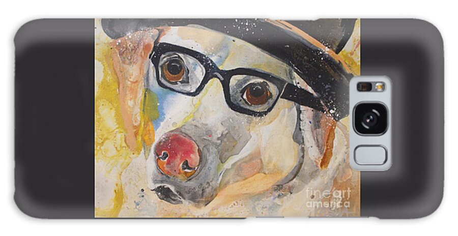 White Labrador Galaxy Case featuring the painting Bollywood by Kasha Ritter