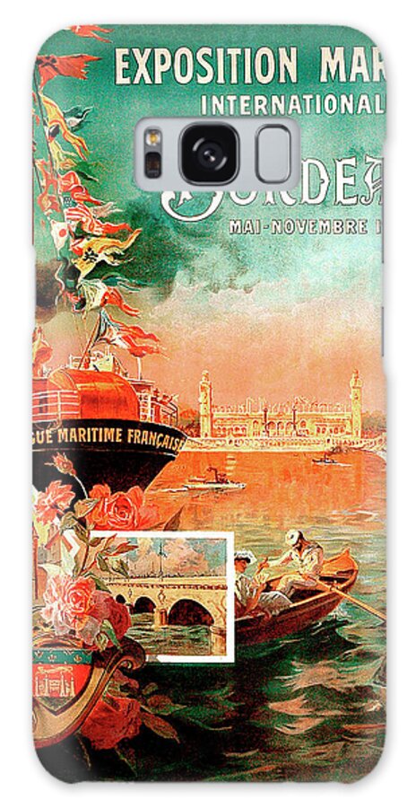 Bordeaux Galaxy Case featuring the painting Bordeaux port, France, vintage travel poster by Long Shot