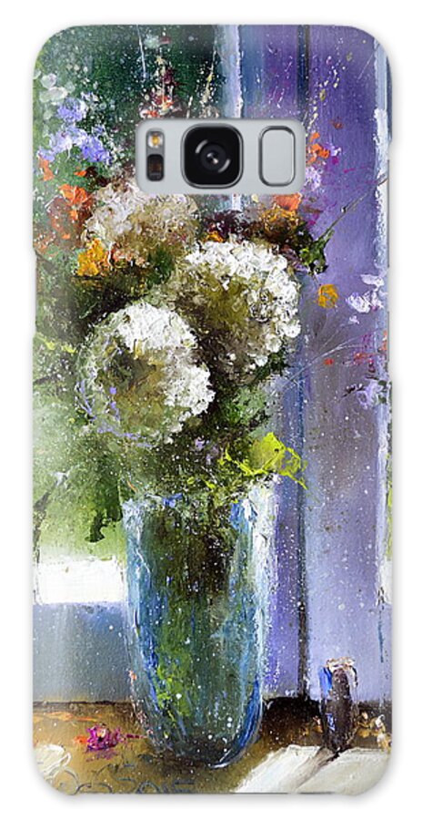 Russian Artists New Wave Galaxy S8 Case featuring the painting Bouquet at Window by Igor Medvedev