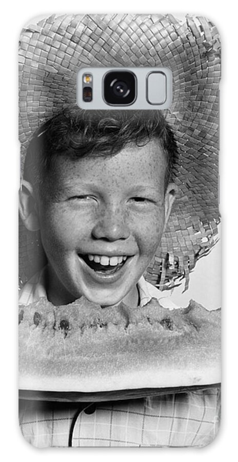 1940s Galaxy Case featuring the photograph Boy Eating Watermelon, C.1940-50s by H. Armstrong Roberts/ClassicStock