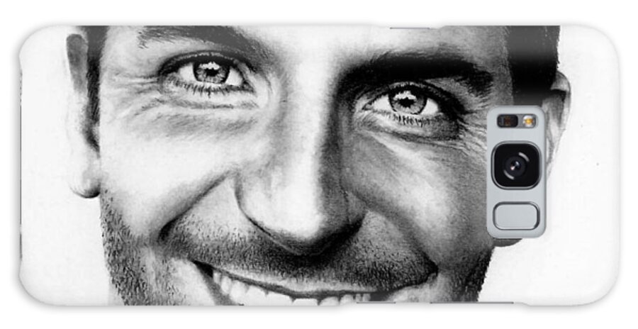 Bradley Cooper Galaxy Case featuring the drawing Bradley Cooper by Rick Fortson