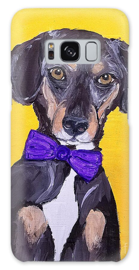 Pet Portrait Galaxy S8 Case featuring the painting Brady Date With Paint Nov 20th by Ania M Milo
