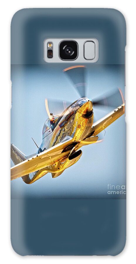 Transportation Galaxy Case featuring the photograph Brant Seghetti and P-51D Mustang Full Throttle by Gus McCrea