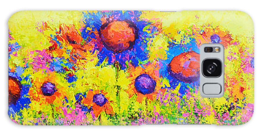 Floral Still Life Galaxy Case featuring the painting Breath of Sunshine - Modern Impressionist Artwork - Palette Knife Work by Patricia Awapara