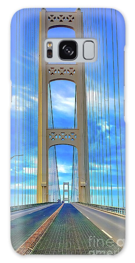Bridge Galaxy Case featuring the photograph Bridge Mackinac -1930 by Norris Seward
