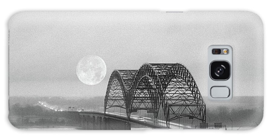 Bridge Galaxy Case featuring the photograph Bridge with Moon by James C Richardson