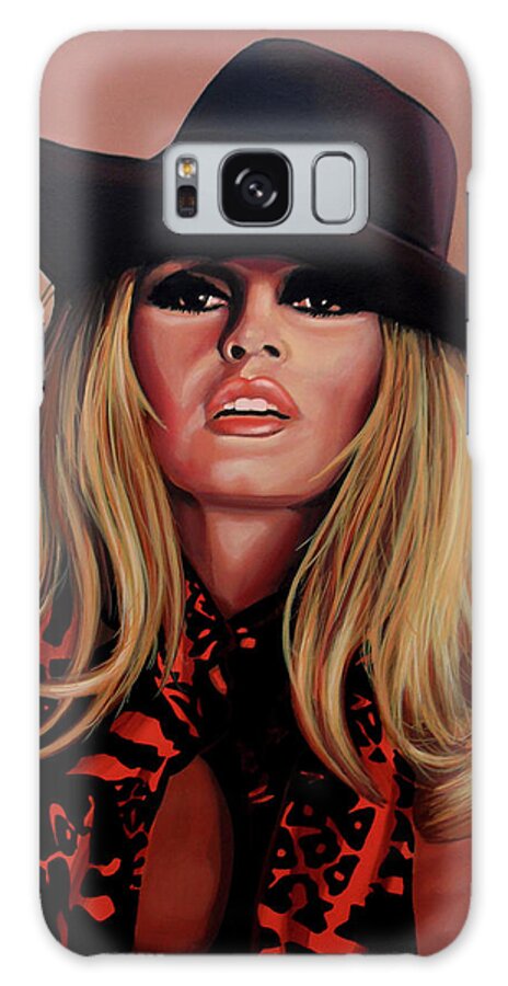 Brigitte Bardot Galaxy Case featuring the painting Brigitte Bardot Painting 1 by Paul Meijering