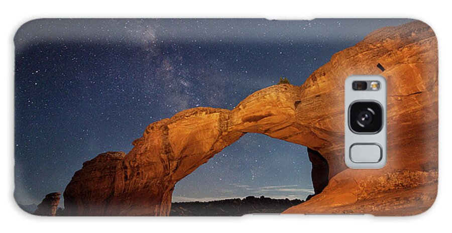Arches National Park Galaxy Case featuring the photograph Broken Arch and Milky Way by Dan Norris